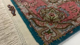 Persian Rug Tabriz Handmade Area Traditional 3'4"x4'10" (3x5) Green Pink Floral Naghsh Design #30489