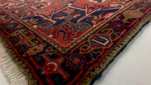 Persian Rug Heriz Handmade Area Tribal 3'11"x5'1" (4x5) Red Partition Design #31022