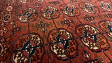 Persian Rug Turkmen Handmade Area Antique Tribal 3'0"x4'1" (3x4) Red Bokhara Design #32244