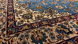 Persian Rug Isfahan Handmade Area Traditional 3'5"x5'5" (3x5) Blue Whites/Beige Floral Design #33434