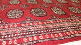 Oriental Rug Pakistani Handmade Area Tribal 3'10"x6'6" (4x7) Red Bokhara Design #10960