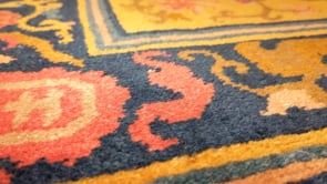 Oriental Rug Chinese Handmade Area Antique Traditional 4'0"x6'3" (4x6) Yellow/Gold Peking Design #11422