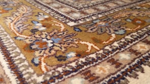 Oriental Rug Indian Handmade Area Traditional 4'1"x6'5" (4x6) Orange Whites/Beige Floral Design #13005