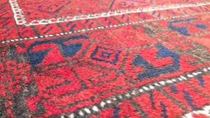 Persian Rug Baloch Handmade Area Tribal 3'3"x6'5" (3x6) Red Geometric Design #13569