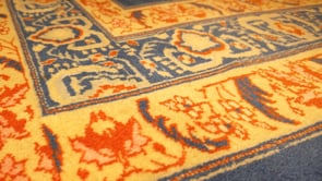 Oriental Rug Pakistani Handmade Area Traditional 4'2"x5'10" (4x6) Blue Yellow/Gold Open Field Design #9063