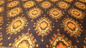 Oriental Rug Pakistani Handmade Area Tribal 4'1"x5'9" (4x6) Blue Orange Bokhara Design #25798