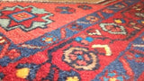 Persian Rug Hamadan Handmade Area Tribal 3'8"x6'6" (4x7) Red Brown Geometric Design #31930