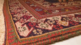 Persian Rug Afshar Handmade Area Vintage Tribal 3'11"x5'5" (4x5) Blue Brown Geometric Kilim Design #33016