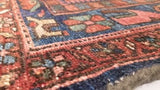 Persian Rug Malayer Handmade Area Runner Antique Tribal 3'4"x6'4" (3x6) Red Blue Geometric Design #33019