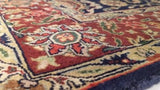 Oriental Rug Indian Handmade Area Transitional 4'1"x5'10" (4x6) Blue Red Floral Design #33304