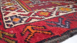 Oriental Rug Turkish Handmade Area Tribal 3'5"x6'5" (3x6) Red Geometric Design #33358