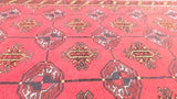 Oriental Rug Afghan Handmade Area Tribal 4'0"x5'4" (4x5) Red Bokhara Design #33876