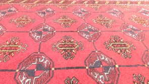 Oriental Rug Afghan Handmade Area Tribal 4'0"x5'4" (4x5) Red Bokhara Design #33876