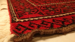 Persian Rug Baloch Handmade Area Tribal 3'8"x7'2" (4x7) Red Geometric Design #33885