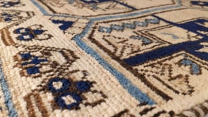 Oriental Rug Afghan Handmade Area Runner Tribal 3'4"x6'5" (3x6) Whites/Beige Bokhara Design #34745