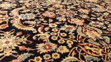 Oriental Rug Indian Handmade Area Transitional Traditional 4'1"x5'8" (4x6) Black Green Yellow/Gold Jaipur Design #34860
