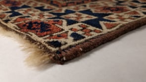 Persian Rug Baloch Handmade Area Tribal Vintage 4'0"x6'3" (4x6) Brown Blue Geometric Design #34984