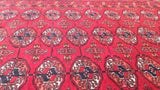 Persian Rug Turkmen Handmade Area Tribal 4'2"x5'8" (4x6) Red Bokhara Design #35063