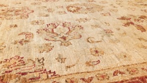 Oriental Rug Pakistani Handmade Area Transitional 4'3"x6'3" (4x6) Whites/Beige Red Yellow/Gold Oushak Design #35312