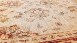 Oriental Rug Pakistani Handmade Area Transitional 4'1"x5'11" (4x6) Whites/Beige Red Yellow/Gold Oushak Design #35324