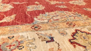 Oriental Rug Pakistani Handmade Area Transitional 4'2"x6'1" (4x6) Red Whites/Beige Yellow/Gold Oushak Design #35326