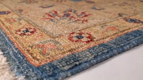 Oriental Rug Pakistani Handmade Area Transitional 4'2"x5'11" (4x6) Blue Whites/Beige Yellow/Gold Oushak Design #35423