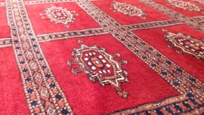 Oriental Rug Pakistani Handmade Area Tribal 4'2"x6'0" (4x6) Red Bokhara Design #35514
