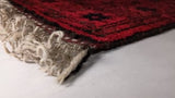 Oriental Rug Afghan Handmade Area Runner Tribal 3'5"x6'7" (3x7) Red Black Bokhara Design #35516