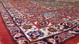 Persian Rug Isfahan Handmade Area Traditional 4'11"x8'0" (5x8) Red Whites/Beige Floral Shah Abbasi Seirafian Design #35648