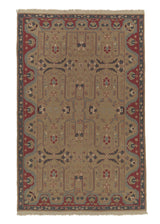 14962 Oriental Rug Chinese Handmade Area Traditional 6'1'' x 9'0'' -6x9- Brown Floral Design