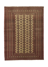 15175 Persian Rug Turkmen Handmade Area Tribal 4'6'' x 6'1'' -5x6- Whites Beige Red Bokhara Design