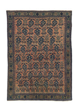 15407 Persian Rug Afshar Handmade Area Tribal Vintage 4'10'' x 6'8'' -5x7- Orange Blue Paisley Boteh Design