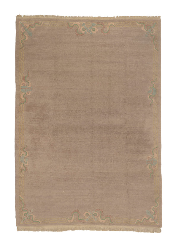 15626 Oriental Rug Tibetan Handmade Area Traditional 8'2'' x 11'9'' -8x12- Whites Beige Nichols Open Design
