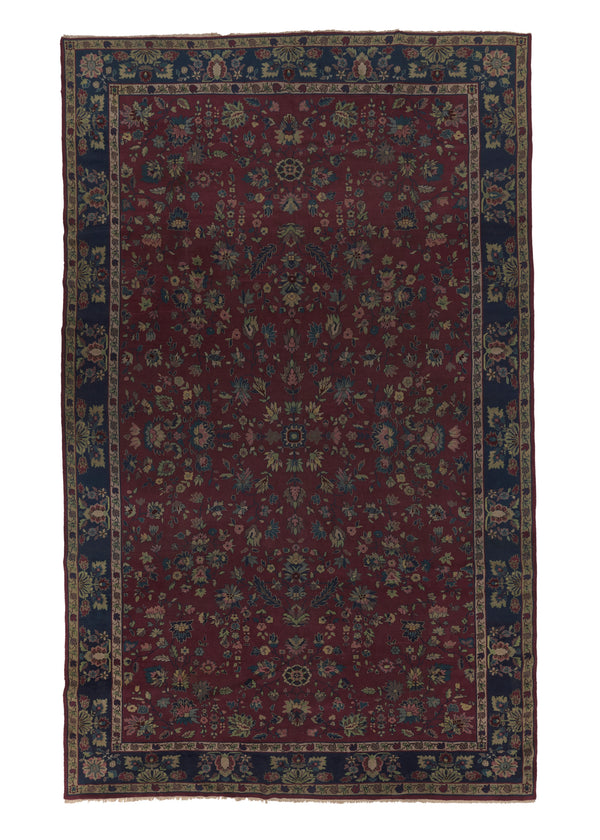 15888 Oriental Rug Turkish Handmade Area Traditional 11'11'' x 19'5'' -12x19- Red Blue Floral Design