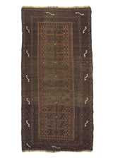 16423 Persian Rug Baloch Handmade Area Runner Antique Traditional 2'10'' x 5'1'' -3x5- Brown Geometric Design