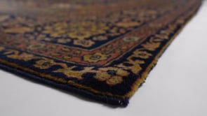 Oriental Rug Indian Handmade Area Antique Traditional 9'0"x12'3" (9x12) Yellow/Gold Blue Floral Design #20068