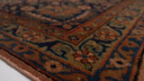 Persian Rug Kashan Handmade Area Antique Traditional 8'9"x11'10" (9x12) Red Blue Floral Design #21288