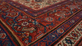 Persian Rug Mahal Handmade Area Antique Tribal 9'1"x12'0" (9x12) Whites/Beige Red Geometric Design #22380