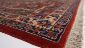 Persian Rug Isfahan Handmade Area Traditional 7'7"x11'5" (8x11) Whites/Beige Red Blue Floral Design #26860