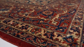 Persian Rug Isfahan Handmade Area Antique Traditional 7'7"x11'0" (8x11) Red Whites/Beige Blue Floral Design #26859