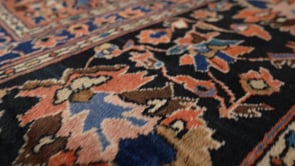 Persian Rug Farahan Handmade Area Antique Traditional 8'10"x12'0" (9x12) Blue Orange Floral Design #27749