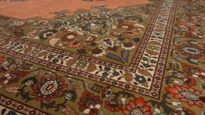 Persian Rug Tabriz Handmade Area Traditional 8'4"x11'9" (8x12) Orange Green Haji Jalili Floral Design #31545