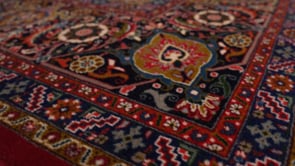 Persian Rug Tabriz Handmade Area Traditional 9'6"x11'2" (10x11) Red Blue Floral Design #32337