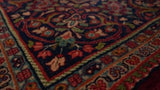 Persian Rug Sarouk Handmade Area Traditional 8'11"x12'3" (9x12) Red Blue Floral Design #32410