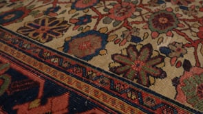 Persian Rug Mahal Handmade Area Antique Tribal 9'0"x12'0" (9x12) Whites/Beige Blue Floral Design #33099