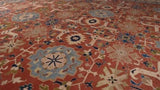 Persian Rug Tabriz Handmade Area Traditional 9'9"x12'0" (10x12) Red Whites/Beige Geometric Design #33293