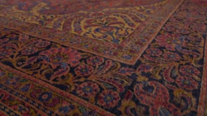 Persian Rug Kashan Handmade Area Antique Traditional 8'10"x11'6" (9x12) Red Floral Design #33568