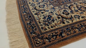 Persian Rug Nain Handmade Area Traditional 8'3"x12'2" (8x12) Whites/Beige Blue Floral Design #33650