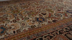 Persian Rug Sultanabad Handmade Area Antique Tribal 8'9"x11'2" (9x11) Whites/Beige Brown Floral Design #34291