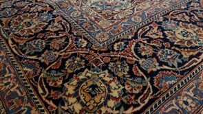 Persian Rug Kashan Handmade Area Traditional 9'3"x12'3" (9x12) Red Blue Toranj Mehrab Floral Design #34468